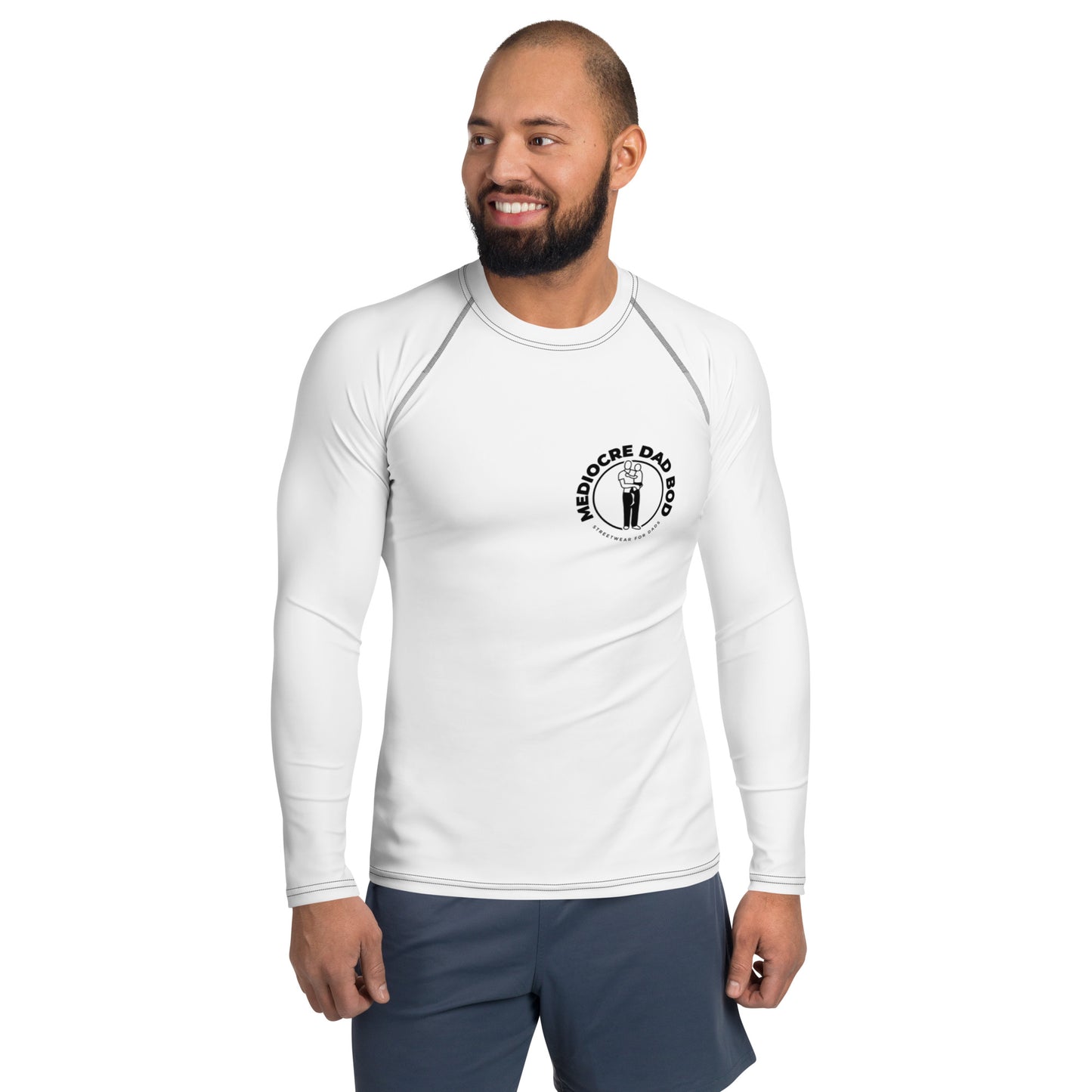 Men's Base Layer for Swim or Exercise - White - Mediocre Dad Bod