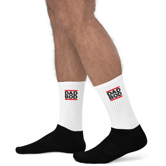 Run DAD Bod Crew Length Socks with Cushioned Bottom - Mediocre Dad Bod