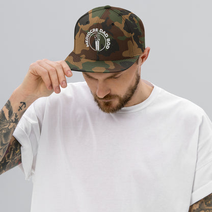 Flat Bill Snapback Embroidered Logo - Mediocre Dad Bod