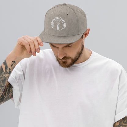 Flat Bill Snapback Embroidered Logo - Mediocre Dad Bod