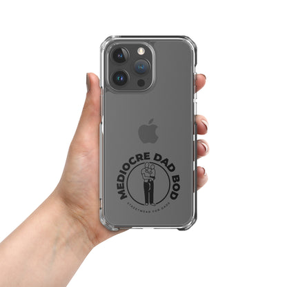 Clear Case for iPhone® with Black Logo - Mediocre Dad Bod