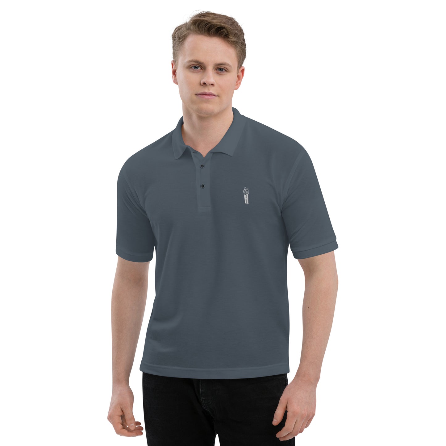 Premium Polo with Embroidered Icon Logo - Mediocre Dad Bod