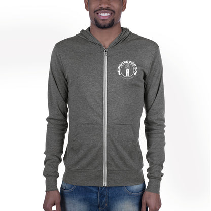 Lightweight Premium Zip Hoodie with Logo - Mediocre Dad Bod