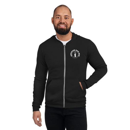 Lightweight Premium Zip Hoodie with Logo - Mediocre Dad Bod