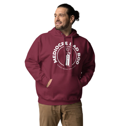 Premium Pullover Hoodie with Logo - Mediocre Dad Bod