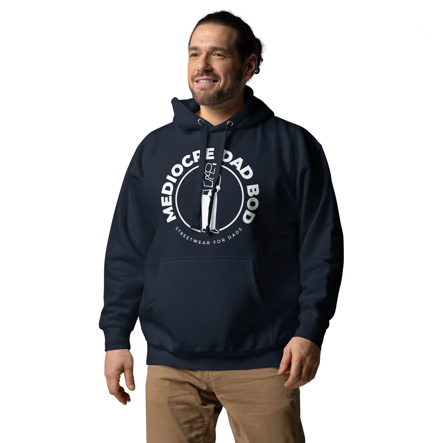 Premium Pullover Hoodie with Logo - Mediocre Dad Bod