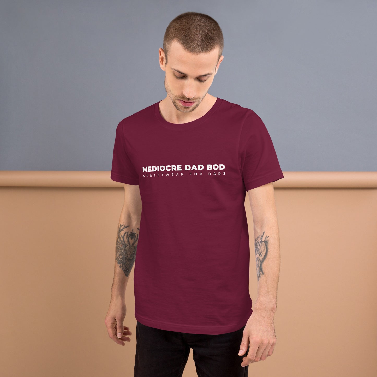 Lightweight T-Shirt with Text Logo - Mediocre Dad Bod